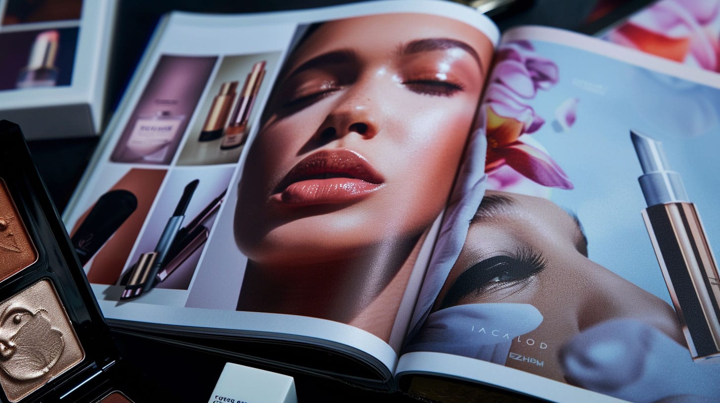 a magazine with a picture of a woman