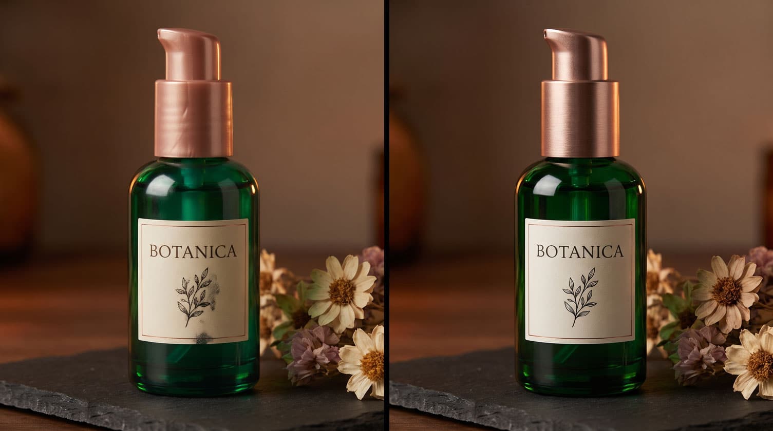 AI product photography vs traditional photography material fidelity comparison UK